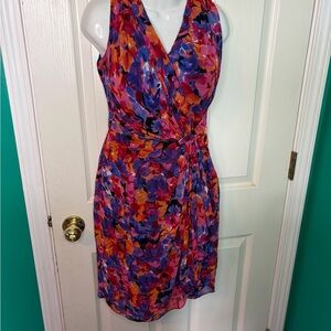 Ralph Lauren Vibrant Pink and Purple Midi Dress